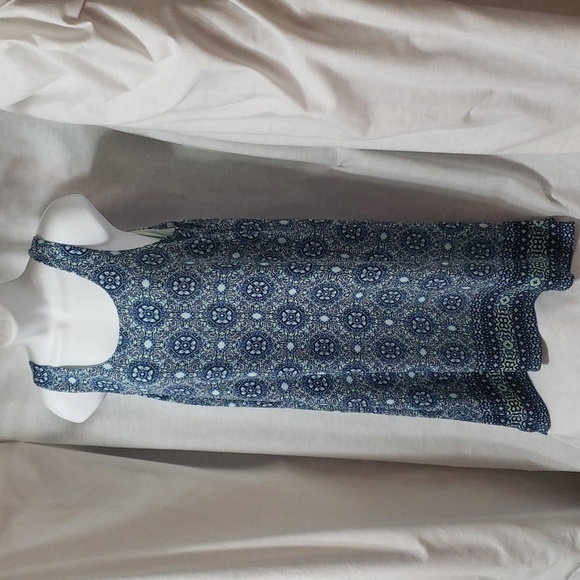 Bobeau. Blue, Sleeveless, Back Tie, Swing Hemline Mini Dress. NWOT. Size S - Picture 1 of 8